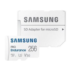 Cartão de memória microSD XC Samsung Pro Endurance 256 GB com adaptador/ Classe 10/ 100 MBs