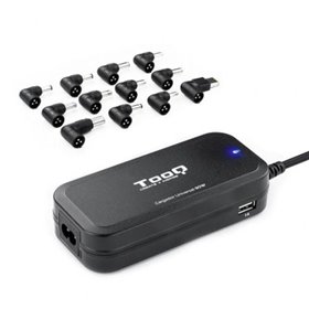 Carregador de laptop TooQ TQLC-90BS02AT/ 90 W/ Automático/ 12 conectores/ Voltagem 12-20 V/ 1 USB