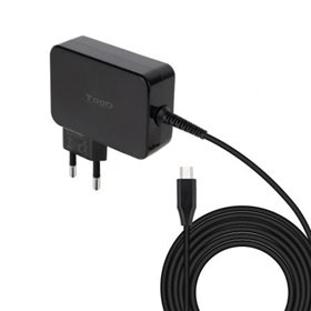 Carregador GaN para laptop TooQ TQLC-USBCGAN90PD USB Tipo C/ 90 W/ Automático/ Voltagem 5-20 V