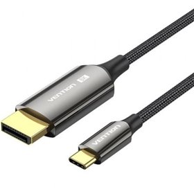 Cabo Conversor DisplayPort 8K Vention CRFBF, USB Tipo-C Macho - DisplayPort Macho, 1m, Preto