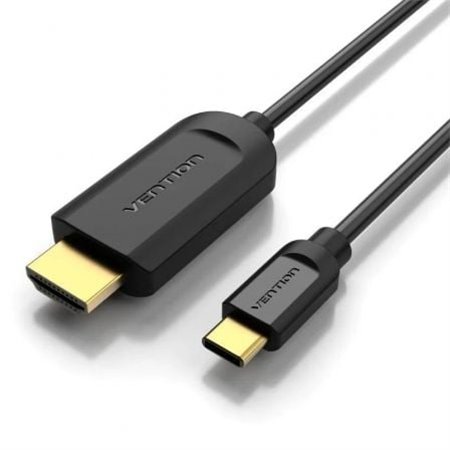 Cabo Conversor HDMI 1.4 4K Vention CGUBF, USB Tipo-C Macho - HDMI Macho, 1m, Preto