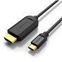 Cabo Conversor HDMI 1.4 4K Vention CGUBH, USB Tipo-C Macho - HDMI Macho, 2m, Preto