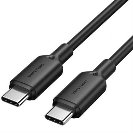 Cabo USB 2.0 Tipo-C 3A Vention TRCBH, USB Tipo-C Macho - USB Tipo-C Macho, Até 60W, 480Mbps, 2m, Preto