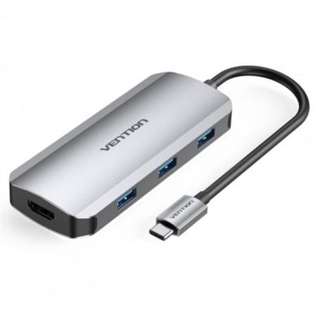 Dock USB Tipo-C Vention TOFHB, 1xHDMI, 3xUSB, 1xUSB Tipo-C, 1xUSB Tipo-C PD
