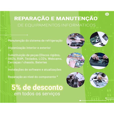 Reparação e manutenção de equipamentos informáticos (Valor sobre orçamento)