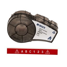 Brady M21-375-595-RD Fita de Etiquetas Original Vinil Texto Branco sobre Fundo Rojo Largura 9.53mm x 6,40m