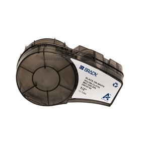 Brady M21-500-499 Fita de Etiquetas Original Tela de Nylon Texto Preto sobre Fundo Branco Largura 12,70mm x 4,88m
