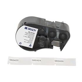 Brady M4-124-461 Fita de Etiquetas Original Poliester Autolaminável para Laboratorio Texto Preto sobre Fundo Branco Largura 4