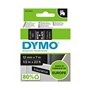 Dymo LM D1 45021 Fita de Etiquetas Original para Rotuladora Texto Branco sobre Fundo Preto Largura 12mm x Largo 7m