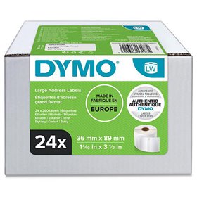 Dymo LabelWriter 13187 Multipack de 24 Rolos de Etiquetas Originais Autoadesivas Recomendadas para Direções Medidas 36