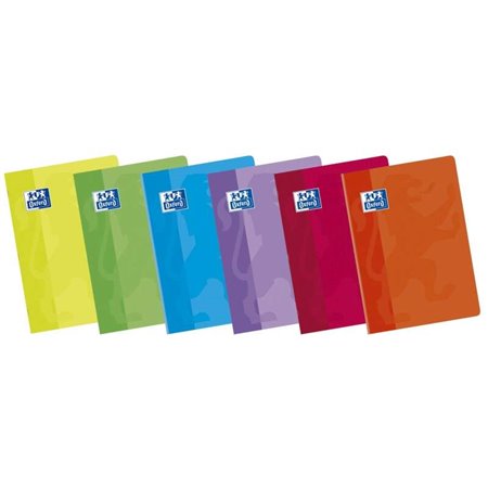 Pacote com 10 cadernos Oxford Classic grampeados, formato A4 horizontal, 1 linha - 48 folhas com margem - capa plástica flexível