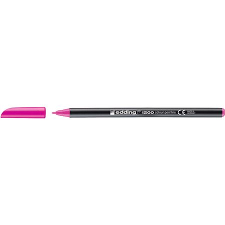 Marcador Edding 1200 - Ponta Redonda - Espessura da Linha de 1mm - Tinta à Base de Água - Rosa Neon