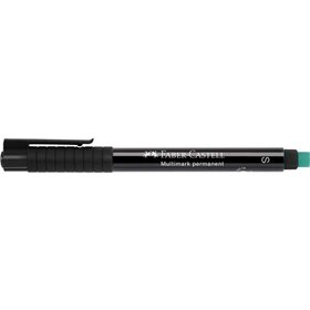 Marcador permanente Faber-Castell Multimark - Espessura da linha: 0,4 mm - Borracha integrada - Resistente à luz e à água - Pret