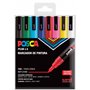 Conjunto de 8 Marcadores de Tinta Posca PC3M - Ponta Cônica de 0,9 a 1,3 mm - Tinta à Base de Água - Resistente à Luz - Não Perm
