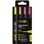 Conjunto de 4 Marcadores de Tinta Posca PC-5M - Ponta de 1,8 a 2,5 mm - Tinta à base de água - Não permanente - Resistente à luz