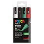 Conjunto de 4 marcadores de tinta Posca PC-5M - Ponta redonda de 1,8 a 2,5 mm - Tinta à base de água - Resistente à luz - Cores 