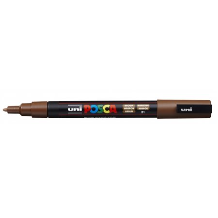 Marcador de tinta Posca PC-3M - Ponta cônica de poliéster 0,9-1,3 mm - Tinta à base de água - Resistente à luz - Cor marrom