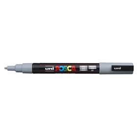 Marcador de tinta Posca PC-3M - Ponta cônica de poliéster de 0,9 a 1,3 mm - Tinta à base de água - Resistente à luz - Cinza