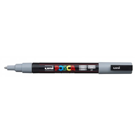 Marcador de tinta Posca PC-3M - Ponta cônica de poliéster de 0,9 a 1,3 mm - Tinta à base de água - Resistente à luz - Cinza