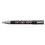Marcador de tinta Posca PC-3M - Ponta cônica de poliéster de 0,9 a 1,3 mm - Tinta à base de água - Resistente à luz - Prata