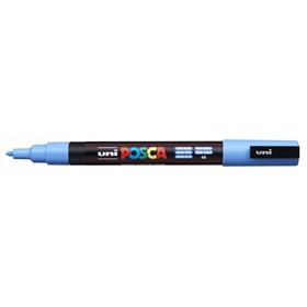 Marcador de tinta Posca PC-3M - Ponta cônica de 0,9 a 1,3 mm - Tinta à base de água - Resistente à luz - Não permanente - Azul c