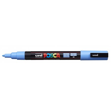 Marcador de tinta Posca PC-3M - Ponta cônica de 0,9 a 1,3 mm - Tinta à base de água - Resistente à luz - Não permanente - Azul c