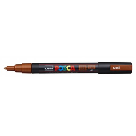 Marcador de tinta Posca PC-3M - Ponta cônica de 0,9 a 1,3 mm - Tinta à base de água - Resistente à luz - Não permanente - Cor br