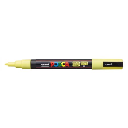 Marcador de tinta Posca PC-3M - Ponta cônica de 0,9 a 1,3 mm - Tinta à base de água - Resistente à luz - Amarelo Sol