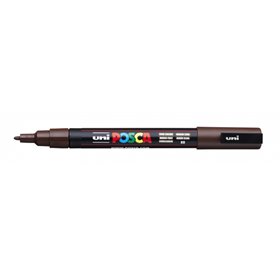 Marcador de tinta Posca PC-3M - Ponta cônica de poliéster de 0,9 a 1,3 mm - Tinta à base de água - Resistente à luz - Marrom esc