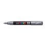 Marcador de tinta Posca PC-1M - Ponta cônica de poliéster de 0,7 mm - Tinta à base de água - Resistente à luz - Prata