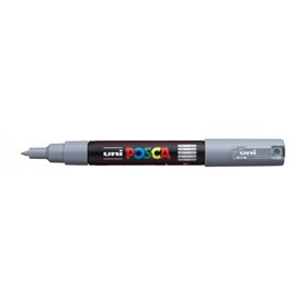 Marcador de tinta Posca PC-1M - Ponta cônica de 0,7 mm - Tinta à base de água - Resistente à luz - Cinza
