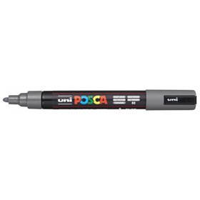 Marcador de tinta Posca PC-5M - Ponta redonda de 1,8 a 2,5 mm - Tinta à base de água - Resistente à luz - Cinza escuro