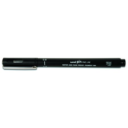 Marcador calibrado Uni-ball PIN08-200(S) - Ponta de poliacetal de 0,8 mm - Espessura do traço de 0,8 mm - Tinta resistente à águ