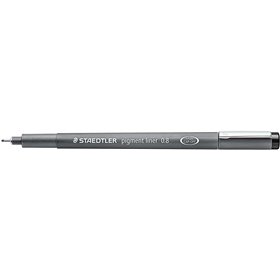 Caneta Staedtler Pigment Liner 308 Fineliner - Espessura da linha 0,8 mm - Secagem rápida - Preta