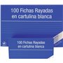 Pacote com 100 fichas pautadas listradas Mariola nº 4 para arquivamento - Medidas: 200 x 120 mm - Brancas