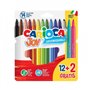 Conjunto de 12+2 Marcadores Super Laváveis Carioca Joy - Ponta Bloqueada de 2,8 mm - Tampa Ventilada - Cores Sortidas