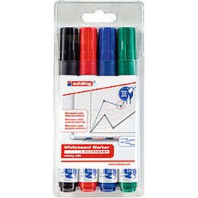 Edding 660 - Pacote com 4 Marcadores para Quadro Branco - Ponta Redonda - Espessura da Linha entre 1,5 e 3 mm - Recarregáveis - 