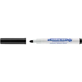 Marcador para quadro branco Edding 661 - Ponta redonda - Espessura da linha de 1 a 2 mm - Tinta pigmentada - Apagável a seco - P