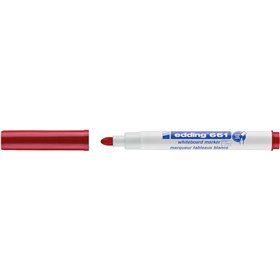 Marcador para quadro branco Edding 661 - Ponta redonda - Espessura da linha de 1 a 2 mm - Tinta pigmentada - Apagável a seco - V