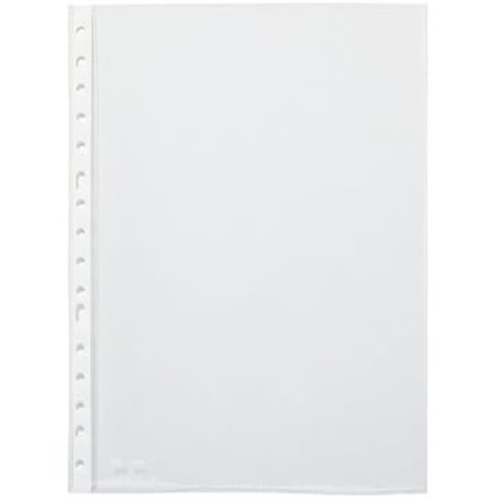 Pacote com 100 capas transparentes Pardo com vários furos, 90 mícrons - Acabamento casca de laranja - Reforço branco