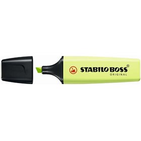 Marcador fluorescente pastel Stabilo Boss 70 - Espessura da linha entre 2 e 5 mm - Recarregável - Tinta à base de água - Cor Lim