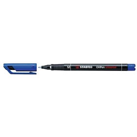 Marcador permanente Stabilo OHPen - Ponta média - Largura da linha de 1 mm - Empunhadura antiderrapante - Tampa ventilada - Azul