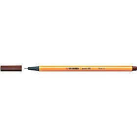 Caneta de fibra Stabilo Point 88 de ponta fina - Espessura da linha: 0,4 mm - Tinta à base de água - Marrom