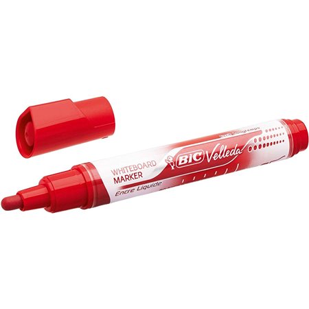 Marcador para quadro branco Bic Velleda com tinta líquida - Ponta média - Espessura da linha de 2,3 mm - Tinta líquida à base de
