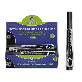 Marcador para quadro branco Bismark 3mm - Ponta fina - Tinta de secagem rápida - Fácil de apagar - Preto