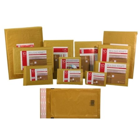 Saco acolchoado Bismark Kraft 180x165mm - Revestimento interno com bolhas de ar - Fecho autoadesivo - Ideal para envios com alta