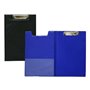 Pasta Biskmark em PVC com Clipe Metálico Superior - Tamanho A4 - Bolso Interno - Cores Aleatórias Azul/Preto