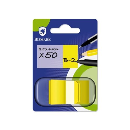 Dispensador Bismark com 50 marcadores reposicionáveis de 44 x 25 mm - Para marcar, destacar ou enfatizar informações - Amarelo