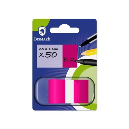 Dispensador Bismark com 50 marcadores reposicionáveis de 44 x 25 mm - Para marcar, destacar ou enfatizar informações - Rosa