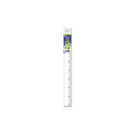 Régua milimétrica Bismark de 40 cm - Feita de plástico - Ideal para a escola - Transparente